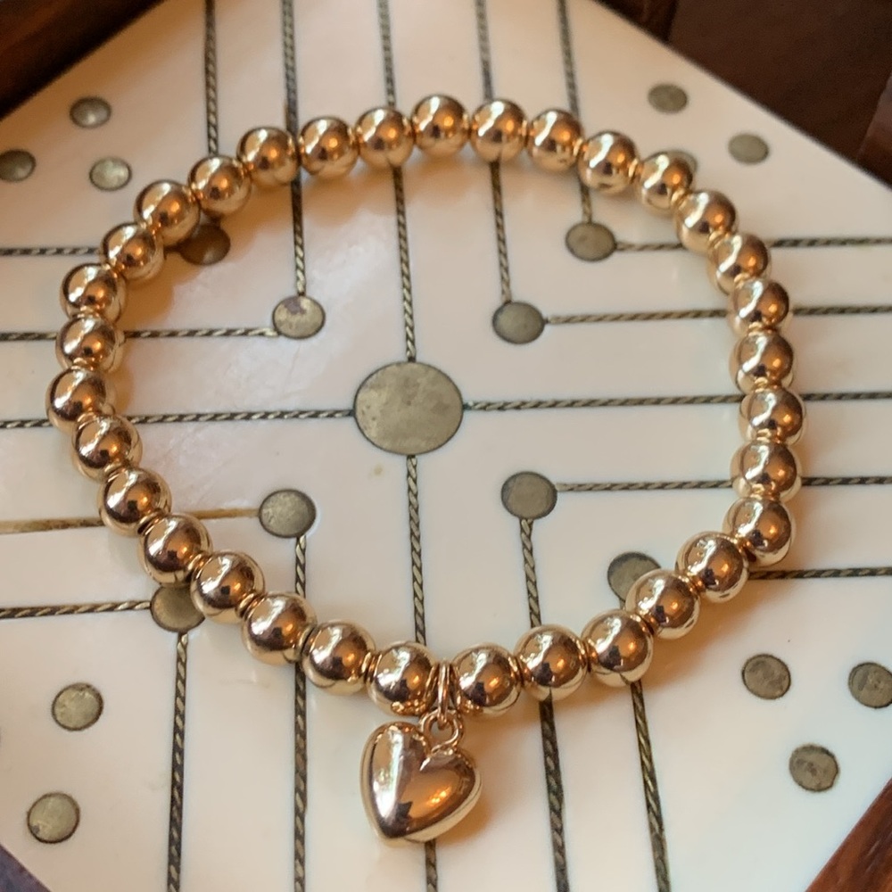 Gold Puffy Heart Bracelet